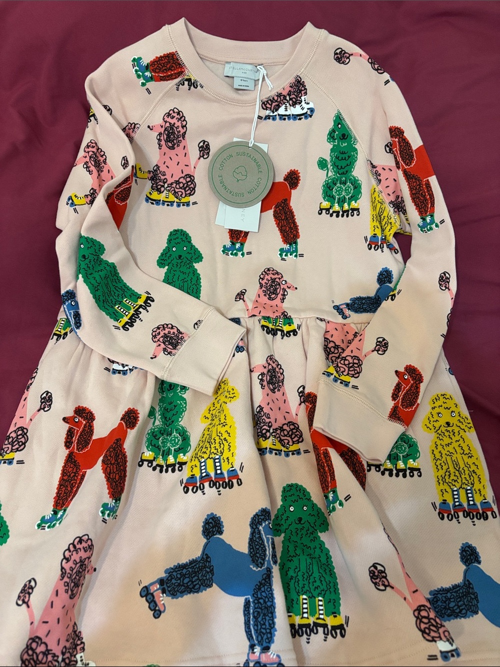 Stella McCartney Kids Pink Roller-Poodle Sweatshirt Dress
